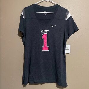 NWT Nike Olivet College #1 Jersey Style V Neck T-Shirt Women’s XL